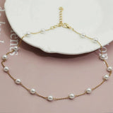 Lustra™ | Gold Pearl Necklace