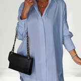 Oversized Lapel Button Shirt Dress
