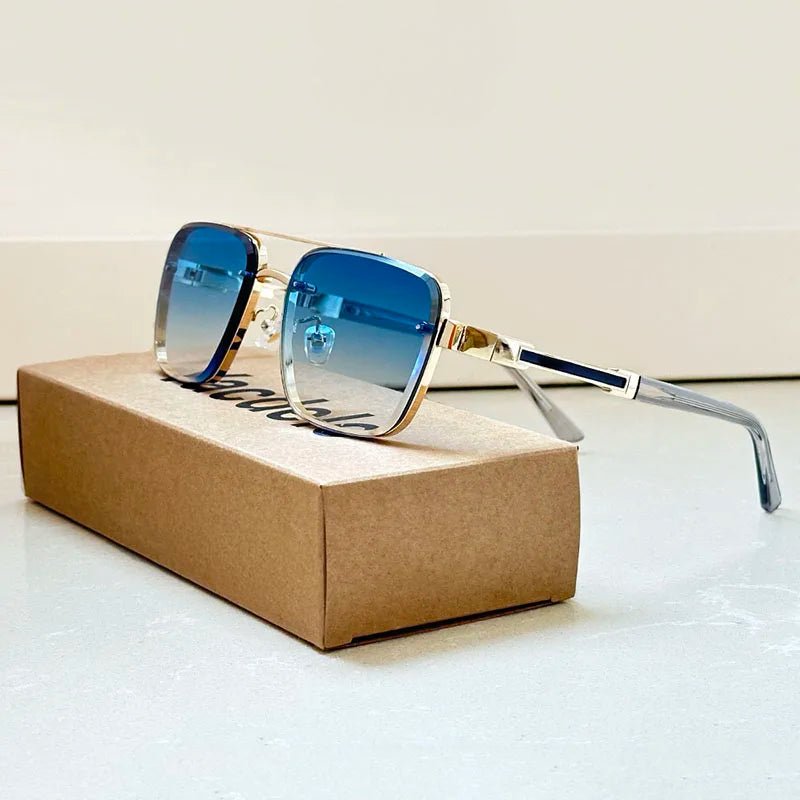 Owen | Retro Sunglasses Gradient Lens Gold Titanium UV400