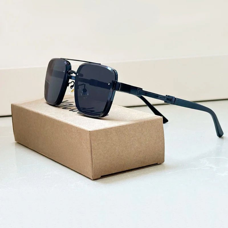 Owen | Retro Sunglasses Gradient Lens Gold Titanium UV400