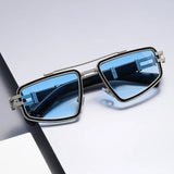 Aria | Sunglasses Angular Metal Frame Double Bridge UV400 Protection