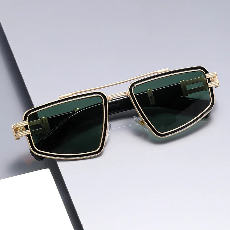 Aria | Sunglasses Angular Metal Frame Double Bridge UV400 Protection