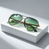 Lucas | Sunglasses Aviator Green Gradient Double Bridge Retro