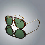 William | Sunglasses Aviator Leopard Accent Double Bridge UV400