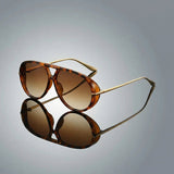 William | Sunglasses Aviator Leopard Accent Double Bridge UV400