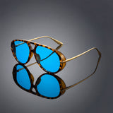 William | Sunglasses Aviator Leopard Accent Double Bridge UV400