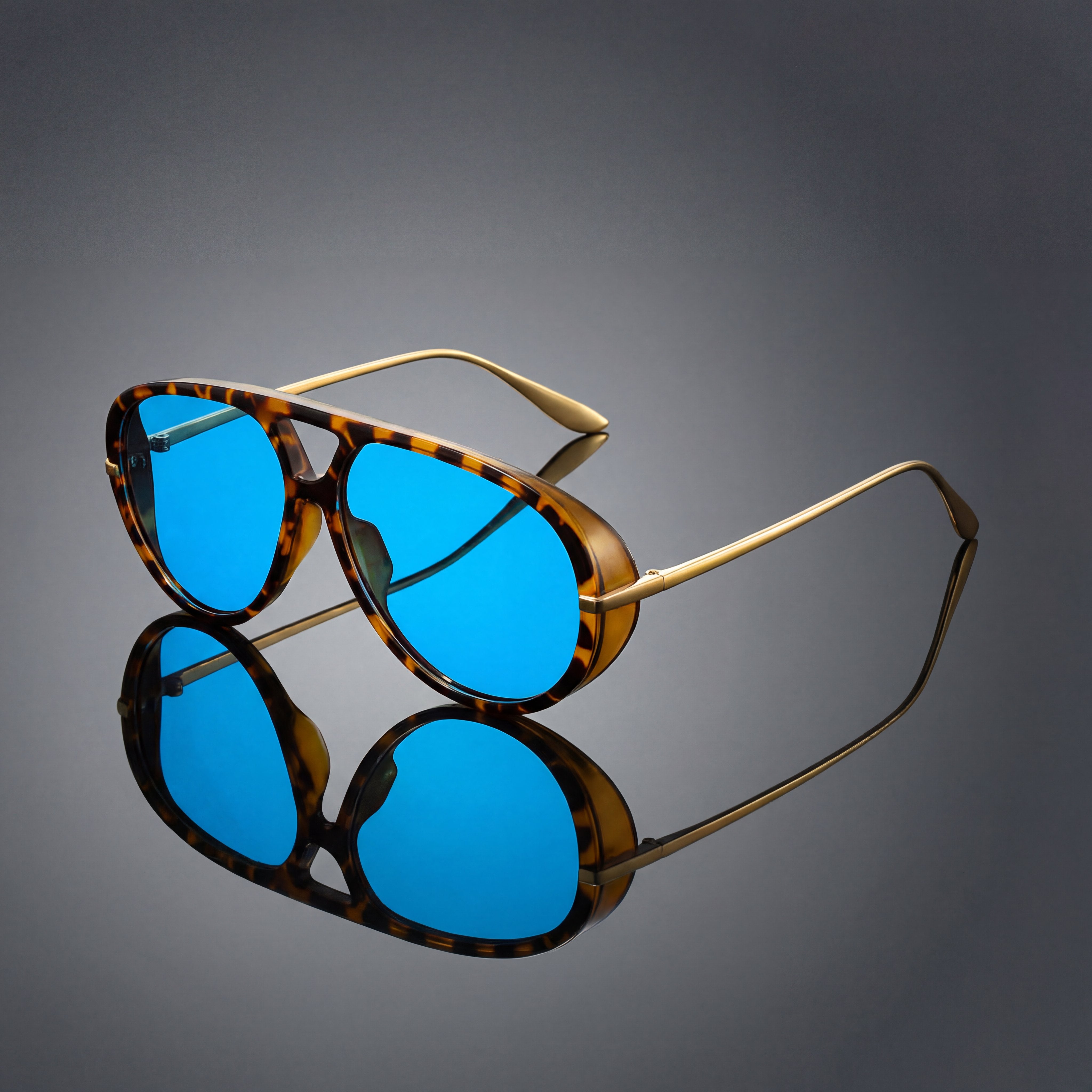 William | Sunglasses Aviator Leopard Accent Double Bridge UV400