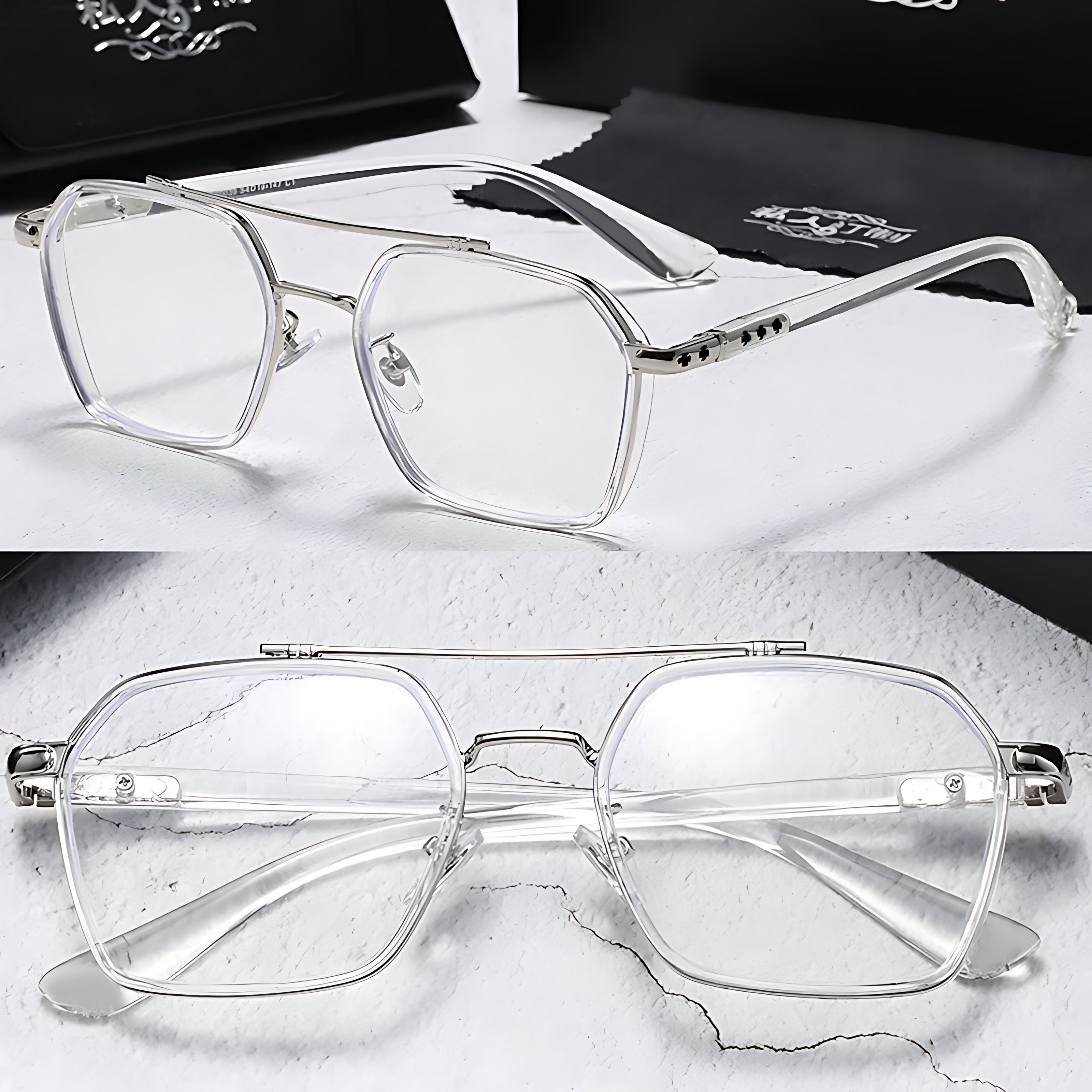 Mason | Sunglasses Clear Lens Square Frame Blue Light Blocking