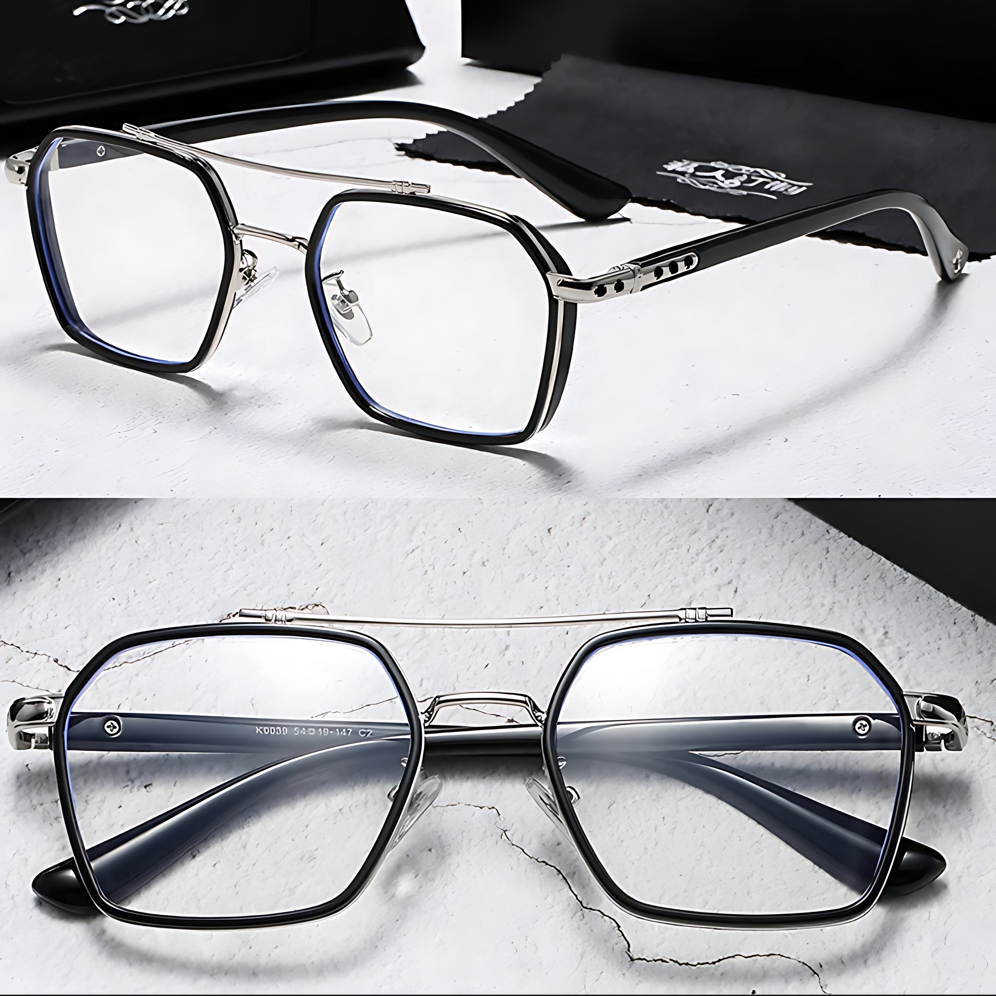Mason | Sunglasses Clear Lens Square Frame Blue Light Blocking