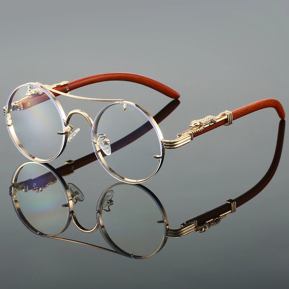 Mia | Sunglasses Double Bridge Vintage Gold Frame UV400 Protection