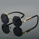 Mia | Sunglasses Double Bridge Vintage Gold Frame UV400 Protection