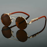 Mia | Sunglasses Double Bridge Vintage Gold Frame UV400 Protection