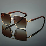Samuel | Sunglasses Gold Aviator Wood Temple UV Protection Polarized