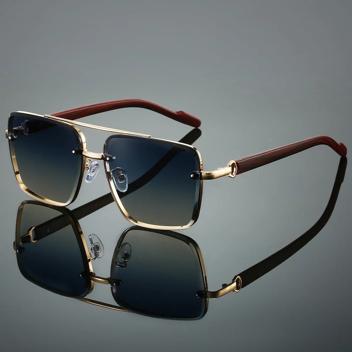 Samuel | Sunglasses Gold Aviator Wood Temple UV Protection Polarized
