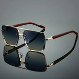 Samuel | Sunglasses Gold Aviator Wood Temple UV Protection Polarized