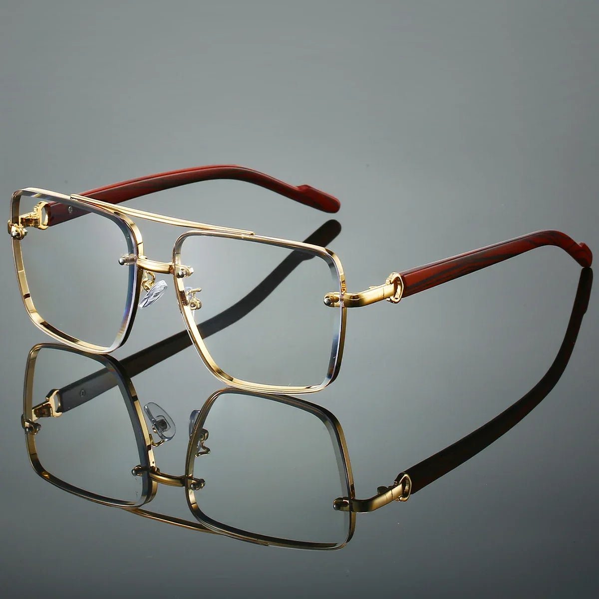Samuel | Sunglasses Gold Aviator Wood Temple UV Protection Polarized