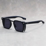 Elijah | Sunglasses Men's Square Frame UV Protection Crystal Clear