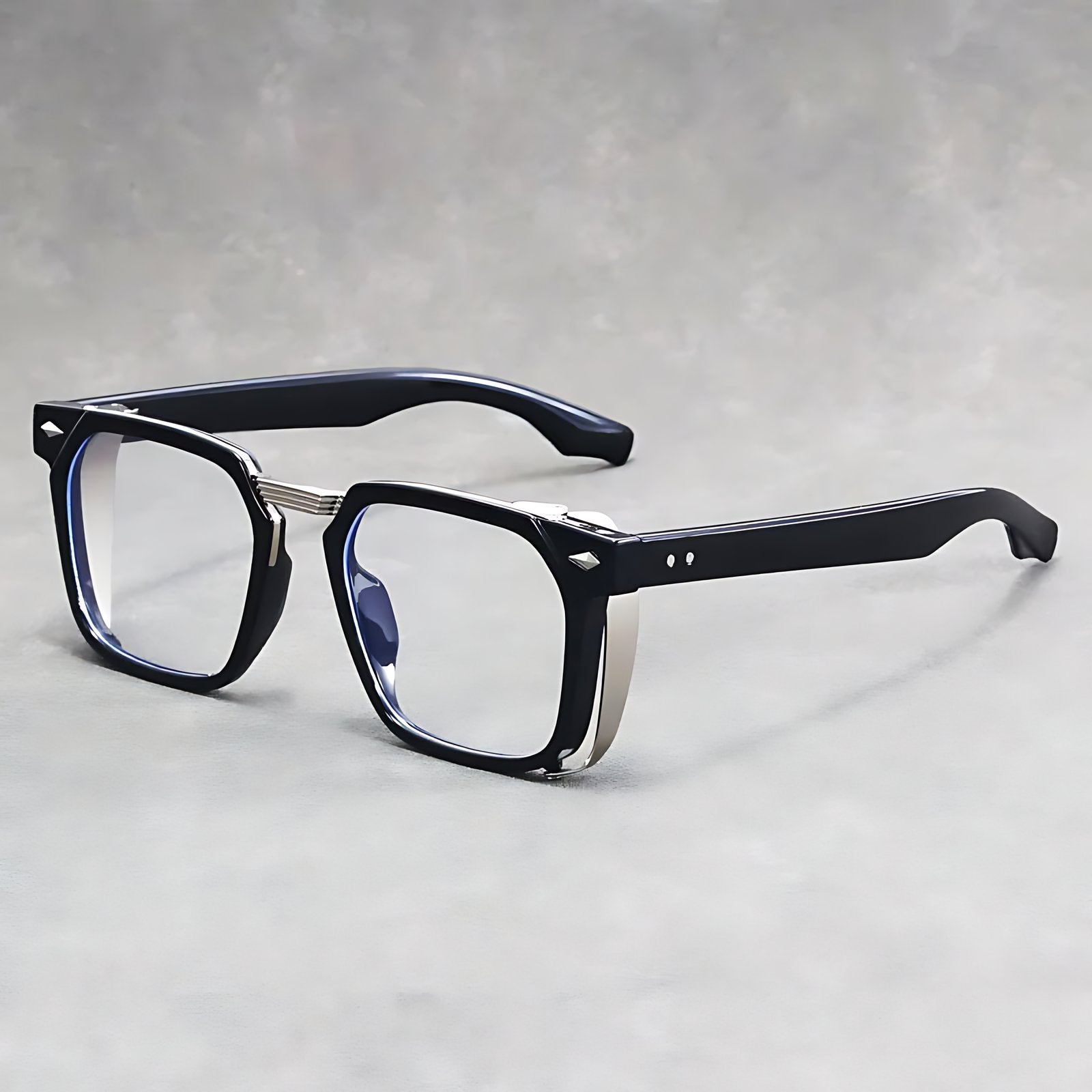 Elijah | Sunglasses Men's Square Frame UV Protection Crystal Clear