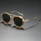 Ethan | Sunglasses Retro Aviator Gold Metal Frame UV400 Protection