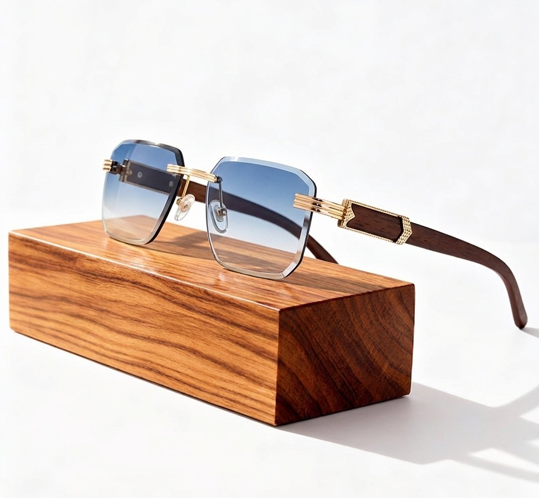 Samuel | Sunglasses Retro Gradient Wood Temples UV Protection