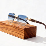 Samuel | Sunglasses Retro Gradient Wood Temples UV Protection