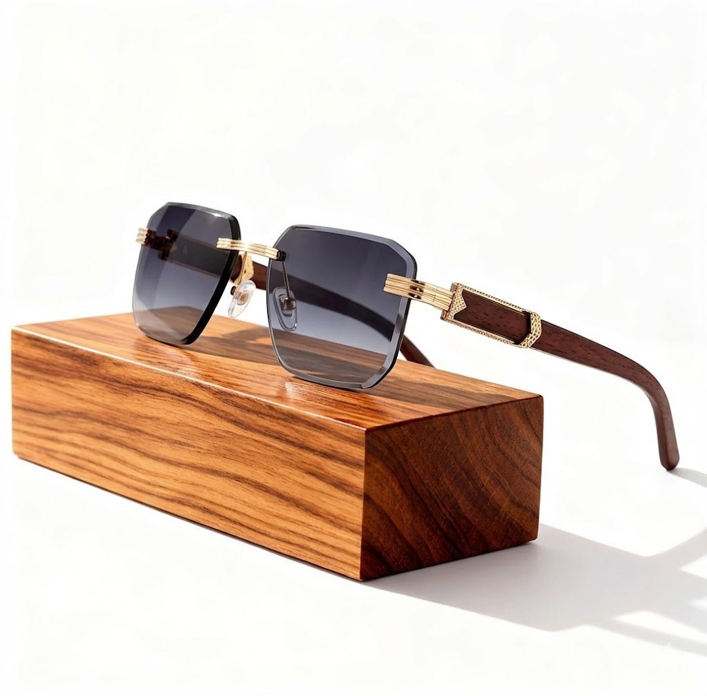 Samuel | Sunglasses Retro Gradient Wood Temples UV Protection