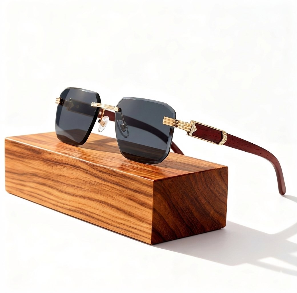 Samuel | Sunglasses Retro Gradient Wood Temples UV Protection