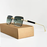 Mia | Sunglasses Retro Square Gold Titanium Frame Gradient UV400