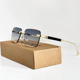 Mia | Sunglasses Retro Square Gold Titanium Frame Gradient UV400