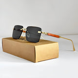 Mia | Sunglasses Retro Square Gold Titanium Frame Gradient UV400