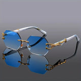 Henry | Sunglasses Rimless Geometric Gold Frame UV400 Protection