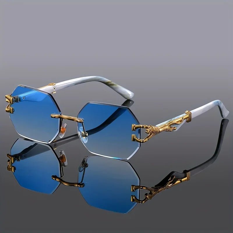 Henry | Sunglasses Rimless Geometric Gold Frame UV400 Protection