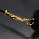Henry | Sunglasses Rimless Geometric Gold Frame UV400 Protection