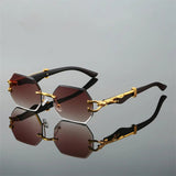 Henry | Sunglasses Rimless Geometric Gold Frame UV400 Protection