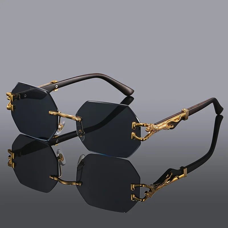 Henry | Sunglasses Rimless Geometric Gold Frame UV400 Protection