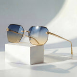 Camila | Sunglasses Rimless Gradient Gold Frame UV400 Protection