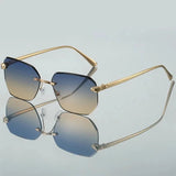 Camila | Sunglasses Rimless Gradient Gold Frame UV400 Protection