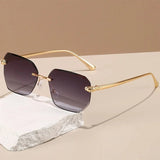 Camila | Sunglasses Rimless Gradient Gold Frame UV400 Protection