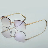 Camila | Sunglasses Rimless Gradient Gold Frame UV400 Protection