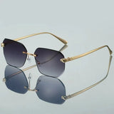 Camila | Sunglasses Rimless Gradient Gold Frame UV400 Protection