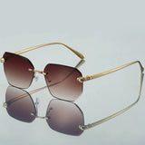 Camila | Sunglasses Rimless Gradient Gold Frame UV400 Protection