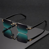 William | Sunglasses Rimless Gradient Lenses Gold Bridge Featherweight