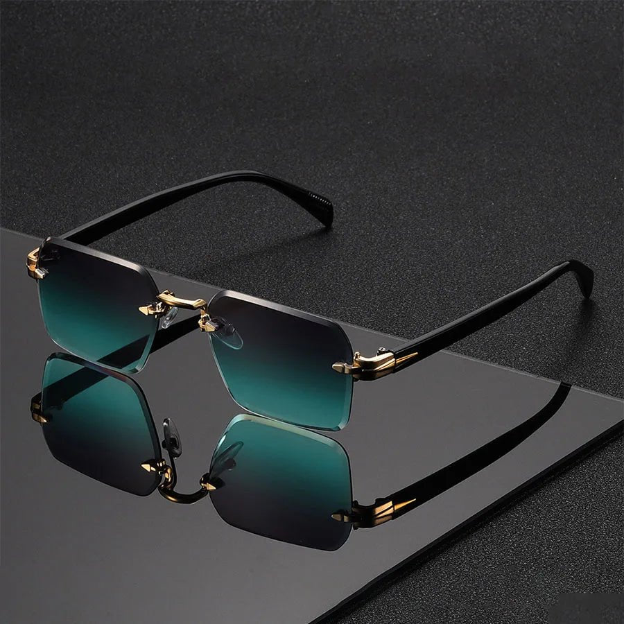 William | Sunglasses Rimless Gradient Lenses Gold Bridge Featherweight