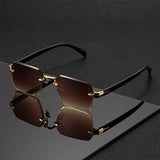 William | Sunglasses Rimless Gradient Lenses Gold Bridge Featherweight