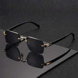William | Sunglasses Rimless Gradient Lenses Gold Bridge Featherweight