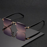 William | Sunglasses Rimless Gradient Lenses Gold Bridge Featherweight