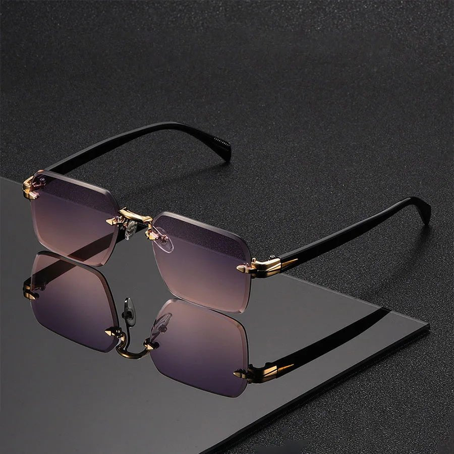 William | Sunglasses Rimless Gradient Lenses Gold Bridge Featherweight