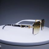 Grace | Sunglasses Rimless Gradient Lenses Gold Frame UV Protection