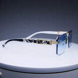 Grace | Sunglasses Rimless Gradient Lenses Gold Frame UV Protection