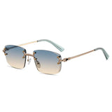 Eleanor | Sunglasses Rimless Gradient Lenses Gold Metal Frame UV400